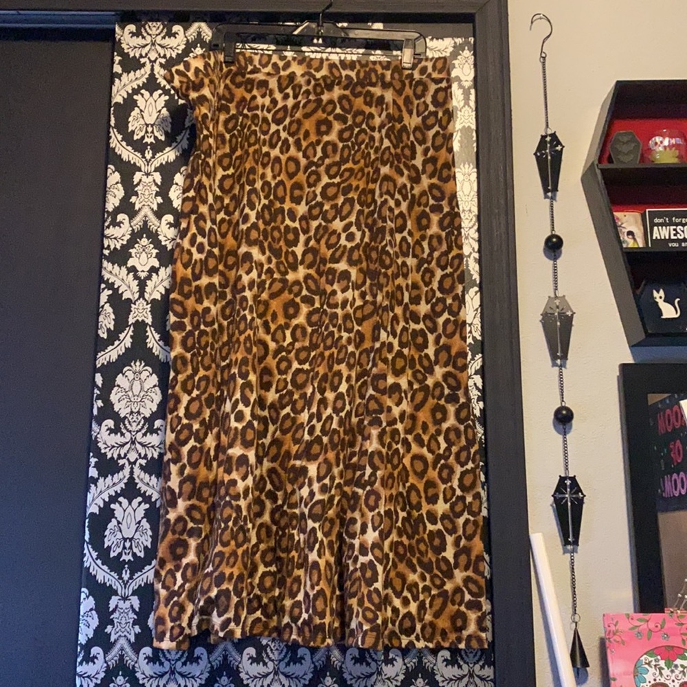 Cato leopard print fully lined skirt